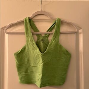 ALO Yoga Light Green Cross-Back Tank
